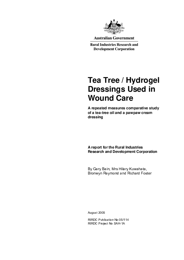 (PDF) Tea Tree / Hydrogel Dressings Used in Wound Care