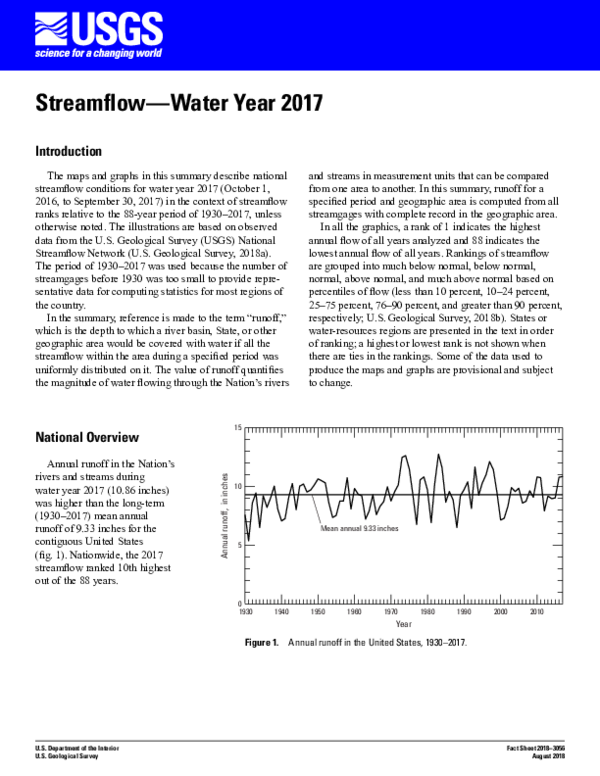 (PDF) Streamflow - Water Year 2017