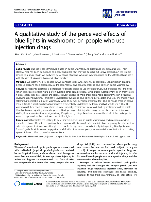 (PDF) A qualitative study of the perceived effects of blue lights in ...