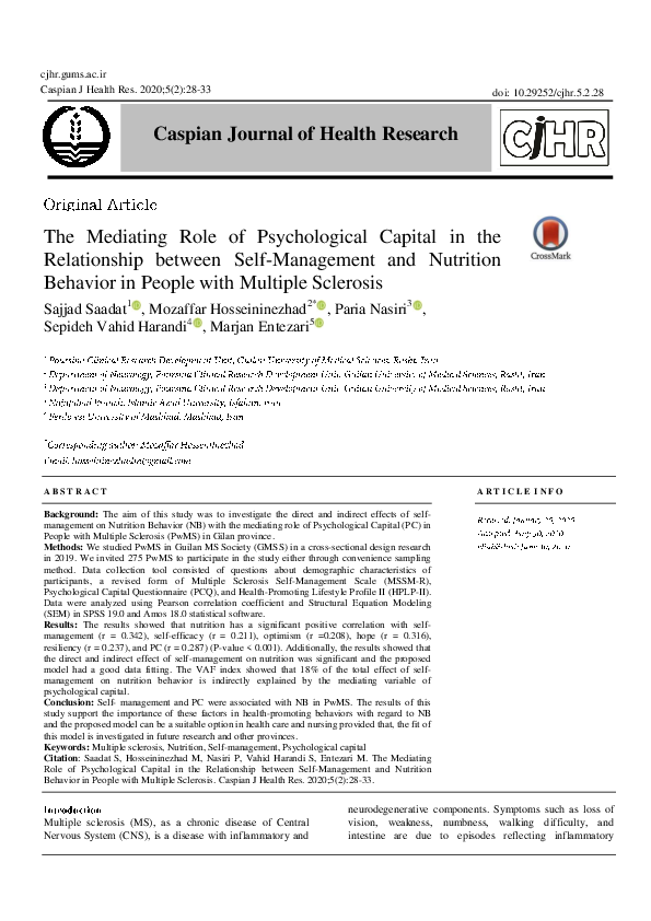 (PDF) The Mediating Role of Psychological Capital in The Relationship ...