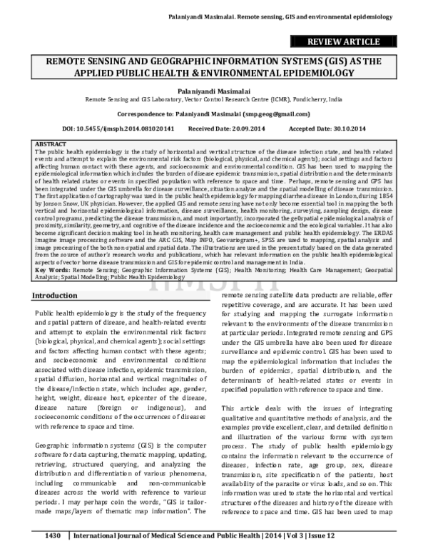 (PDF) Remote sensing and Geographic Information Systems (GIS) as the ...