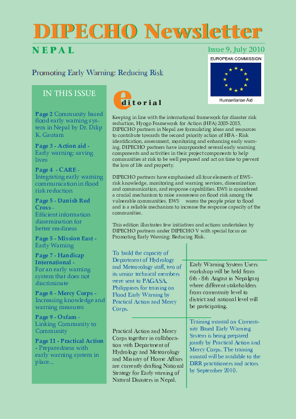 (PDF) Community based flood early warning system in Nepal Dilip