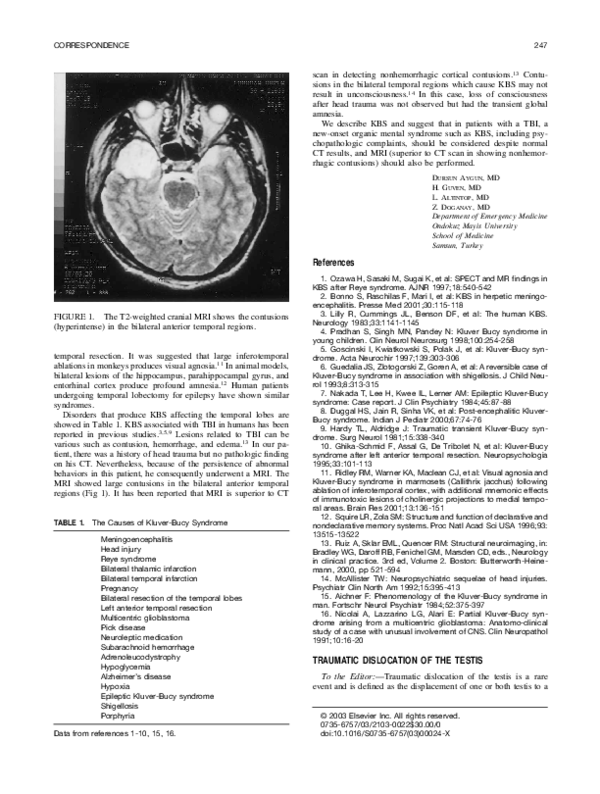 (PDF) Traumatic dislocation of the testis