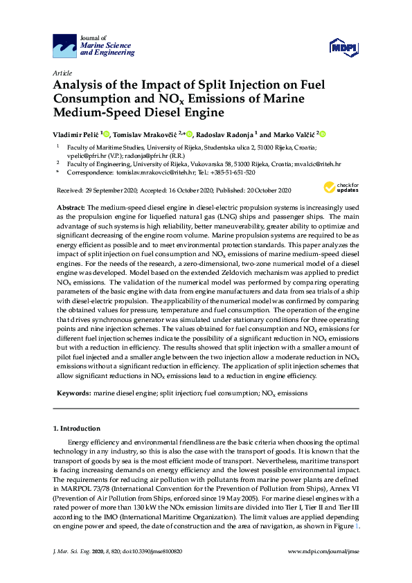 (PDF) Analysis of the Impact of Split Injection on Fuel Consumption and ...