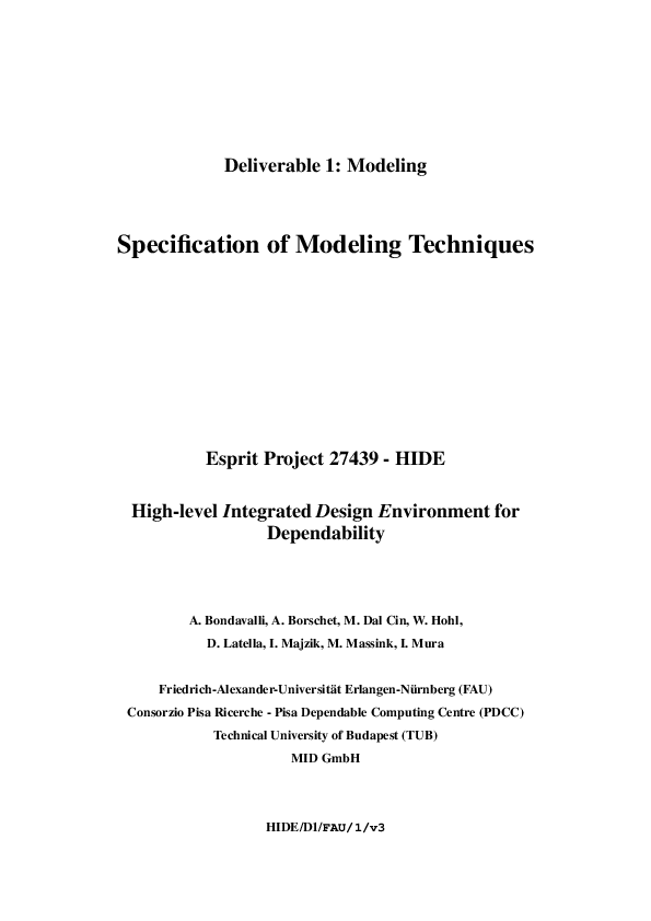Pdf Specification Of Modeling Techniques