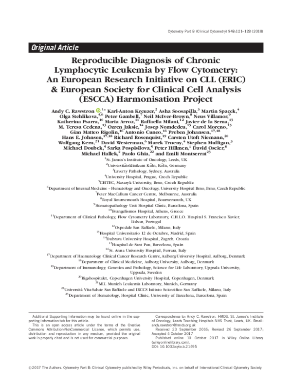 (PDF) Reproducible diagnosis of Chronic Lymphocytic Leukemia by flow ...