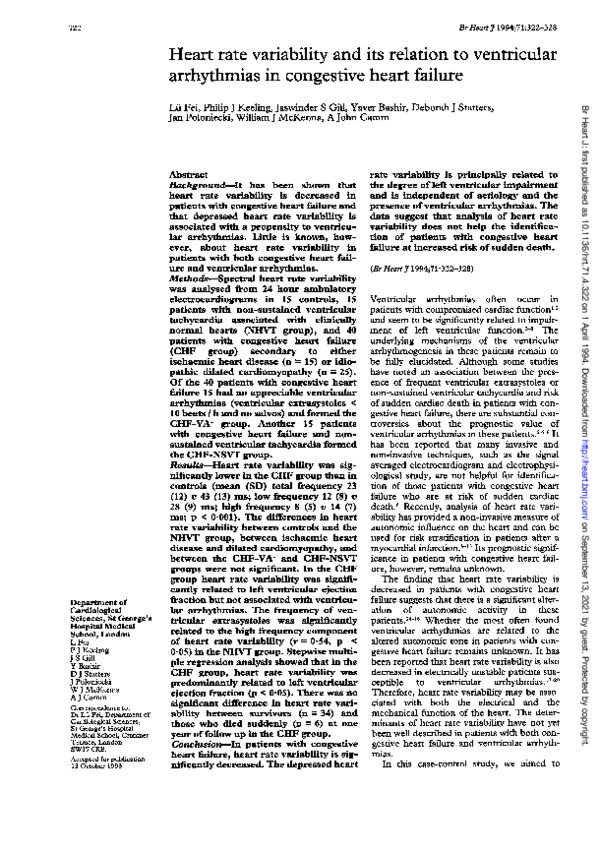 (PDF) Heart rate variability and its relation to ventricular ...