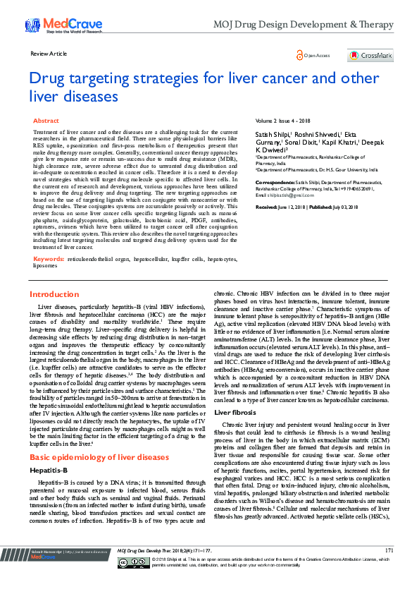 (PDF) Drug targeting strategies for liver cancer and other liver diseases