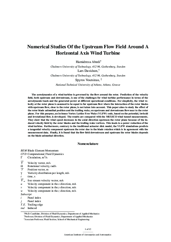 (PDF) Numerical Studies Of the Upstream Flow Field Around A Horizontal ...
