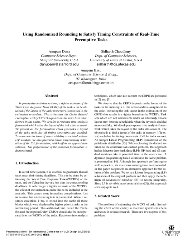 (PDF) Using randomized rounding to satisfy timing constraints of real ...