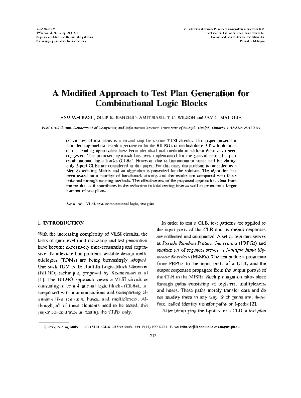 (PDF) A Modified Approach to Test Plan Generation for Combinational ...
