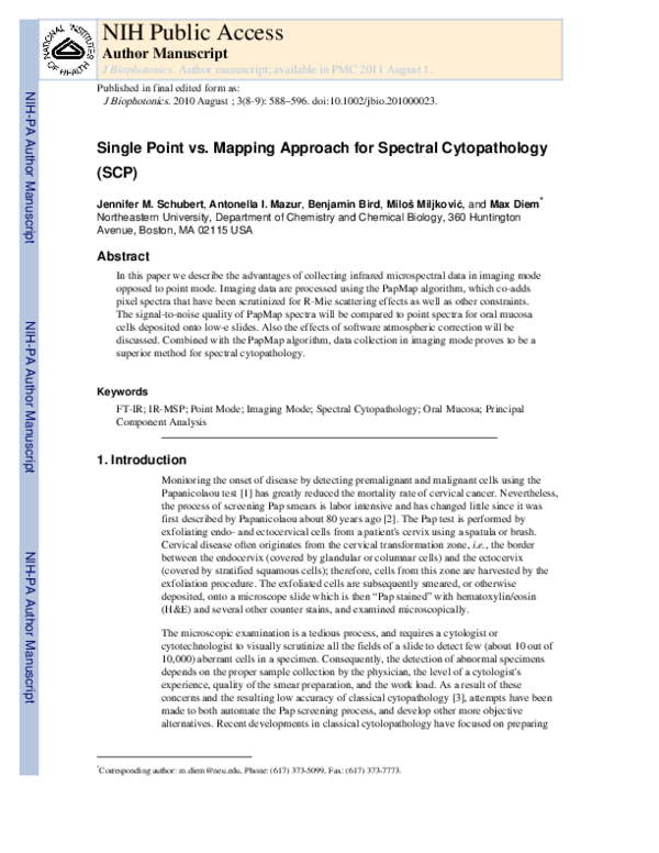 (PDF) Single point vs. mapping approach for spectral cytopathology (SCP)