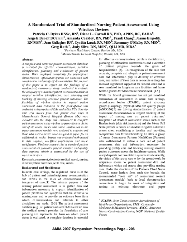 (PDF) A randomized trial of standardized nursing patient assessment ...