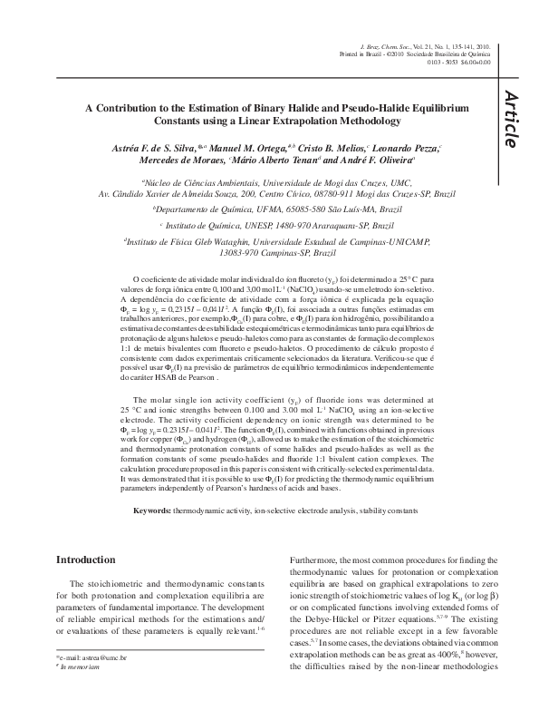 (PDF) A Contribution to the estimation of binary halide and pseudo