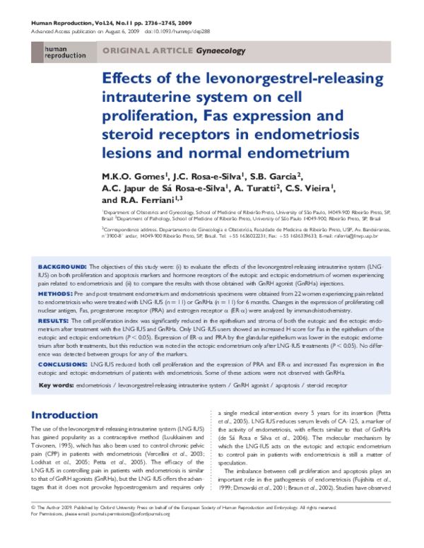 (PDF) Effects of levonorgestrel-releasing intrauterine system on ...