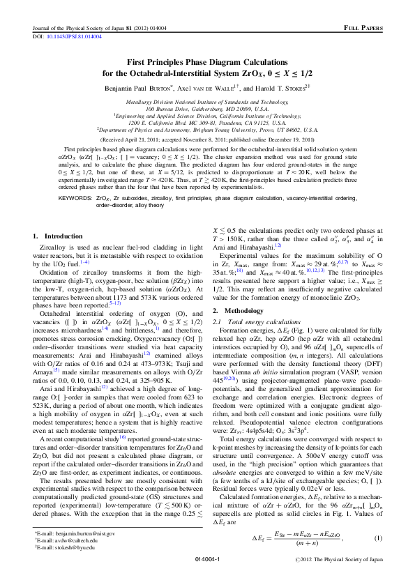 (PDF) First Principles Phase Diagram Calculations for theOctahedral ...