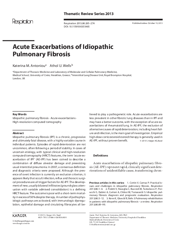 (PDF) Acute Exacerbations of Idiopathic Pulmonary Fibrosis