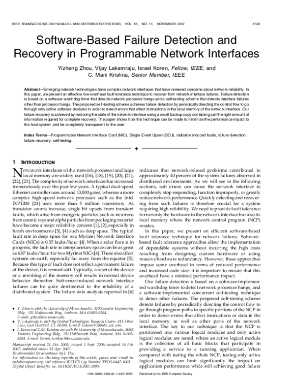 (PDF) Software-Based Failure Detection and Recovery in Programmable ...