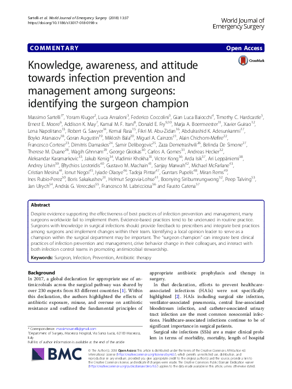 (PDF) Knowledge, awareness, and attitude towards infection prevention ...