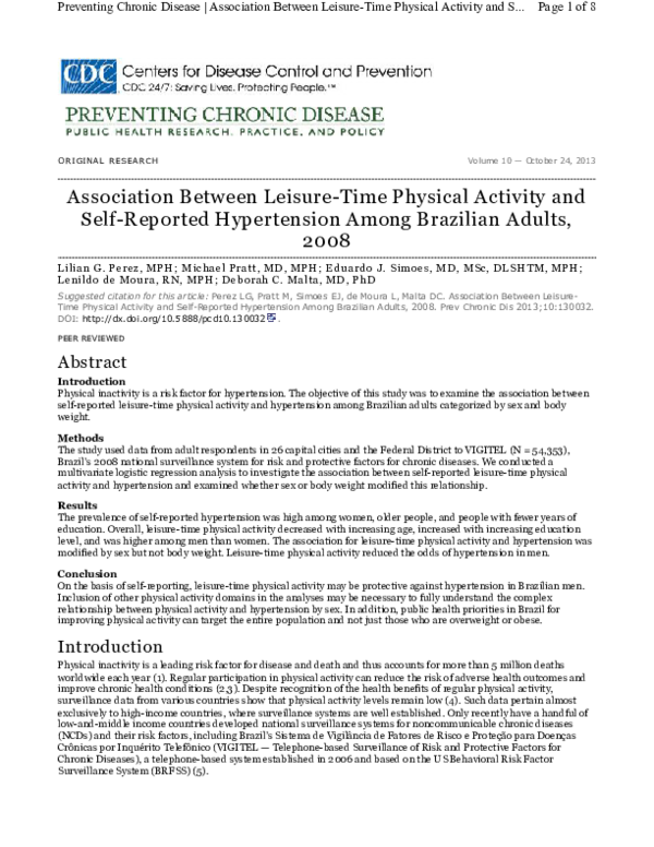 (PDF) Association Between Leisure-Time Physical Activity and Self ...