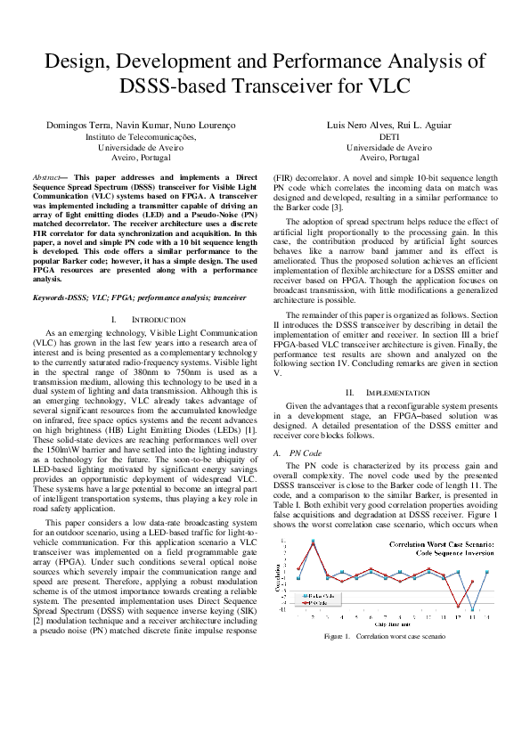 (PDF) Design, development and performance analysis of DSSS-based ...