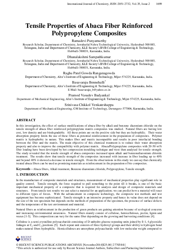 (PDF) Tensile Properties of Abaca Fiber Reinforced Polypropylene