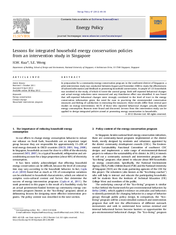 (PDF) Lessons for integrated household energy conservation policies ...