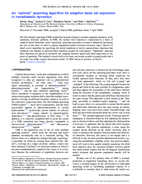 (PDF) An optimal spawning algorithm for adaptive basis set expansion in ...