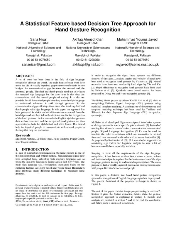 (PDF) A statistical feature based decision tree approach for hand ...