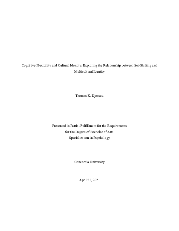(PDF) Cognitive Flexibility and Cultural Identity: Exploring the ...