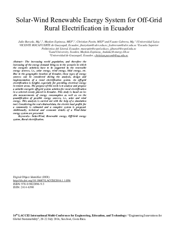 (PDF) Solar-Wind Renewable Energy System for Off-Grid Rural ...
