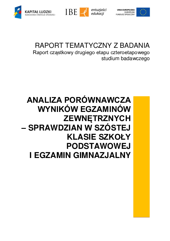 (PDF) Analiza Porównawcza Wyników Egzaminów Zewnętrznych - Sprawdzian w