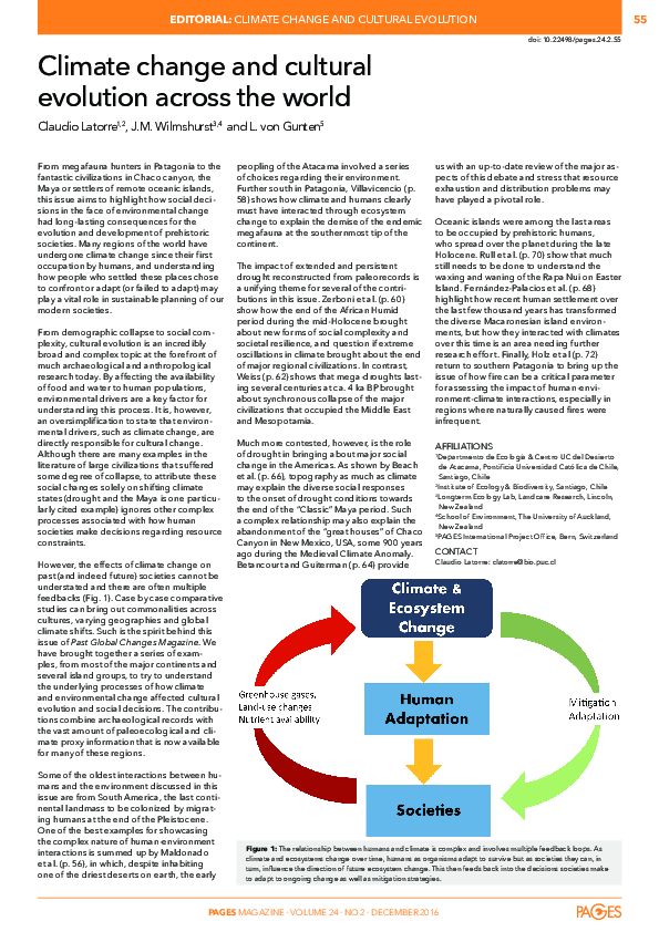(PDF) Climate change and cultural evolution across the world