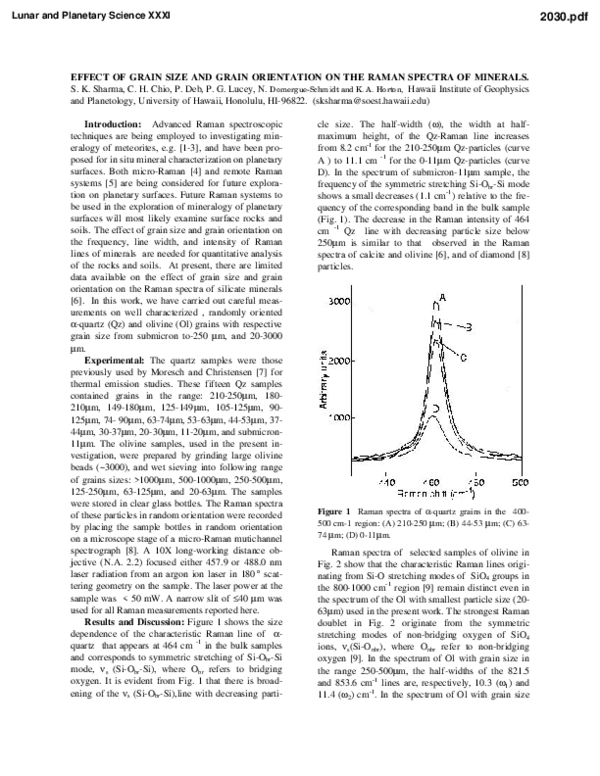 (PDF) Effect of grain size and grain orientation on the Raman spectra ...