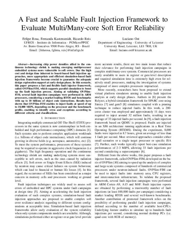 (PDF) A fast and scalable fault injection framework to evaluate multi ...