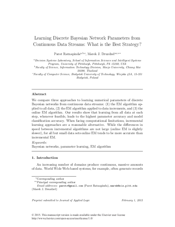 (PDF) Learning discrete Bayesian network parameters from continuous ...