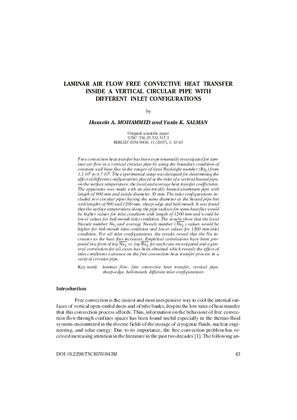 (PDF) Laminar air flow free convective heat transfer inside a vertical ...