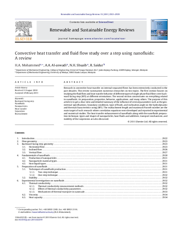 (PDF) Convective heat transfer and fluid flow study over a step using ...