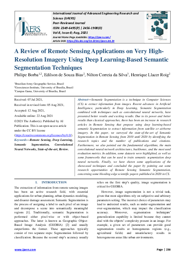 (PDF) A Review of Remote Sensing Applications on Very High-Resolution ...