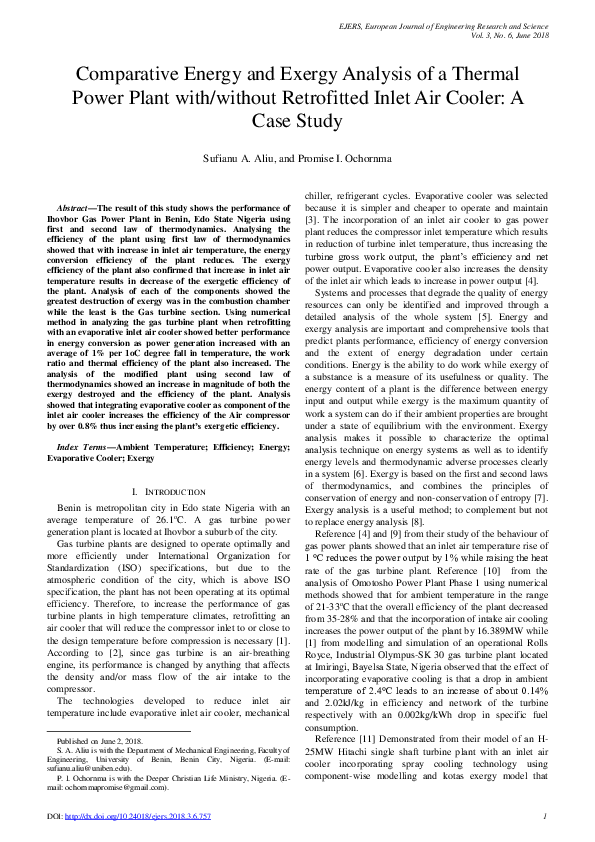 (PDF) Comparative Energy and Exergy Analysis of a Thermal Power Plant ...