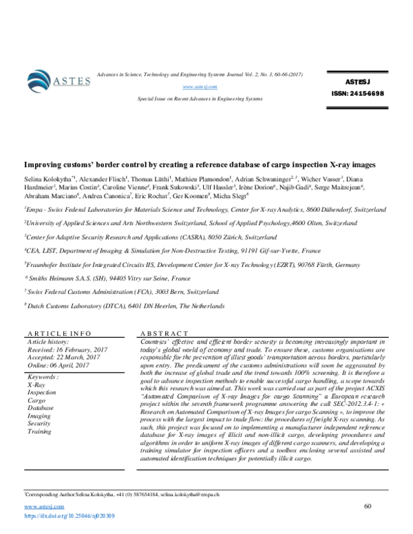 (PDF) Improving customs’ border control by creating a reference ...