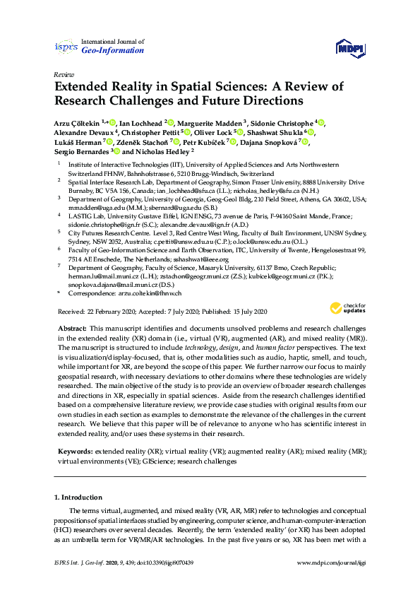 (PDF) Extended Reality in Spatial Sciences: A Review of Research ...