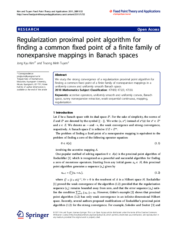 (PDF) Regularization proximal point algorithm for finding a common ...