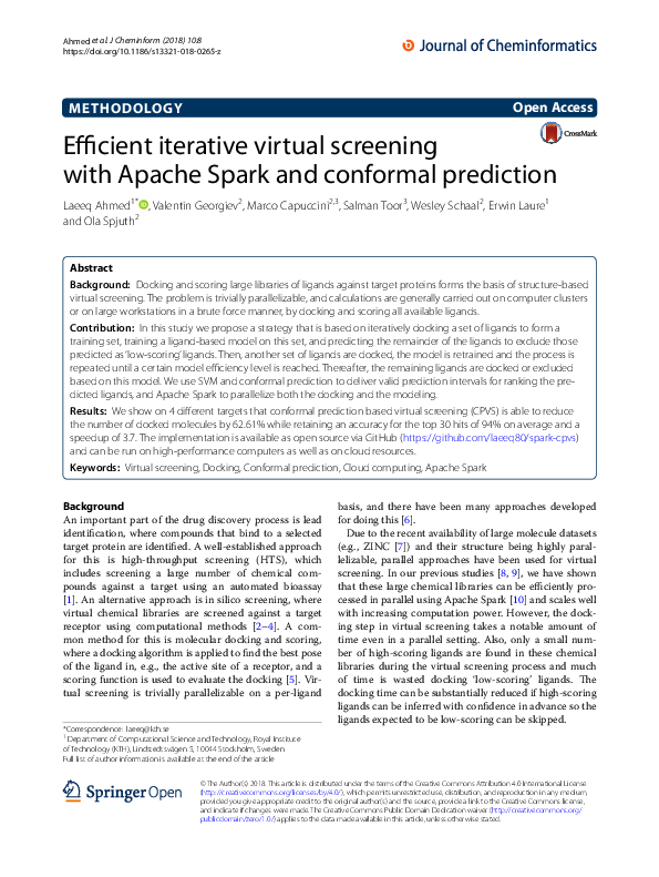 (PDF) Efficient iterative virtual screening with Apache Spark and ...