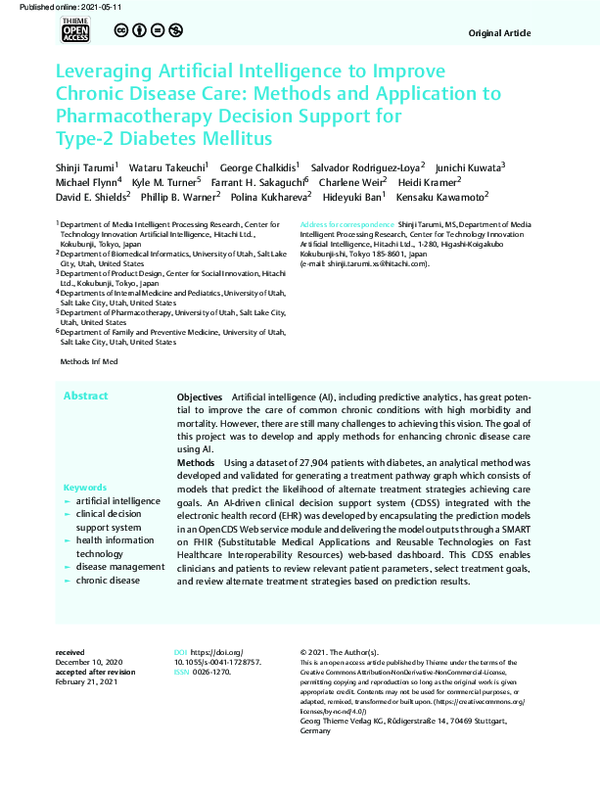 (PDF) Leveraging Artificial Intelligence to Improve Chronic Disease ...