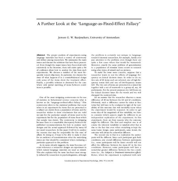 (PDF) A further look at the 