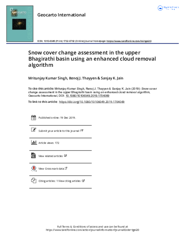 (PDF) Snow cover change assessment in the upper Bhagirathi basin using ...