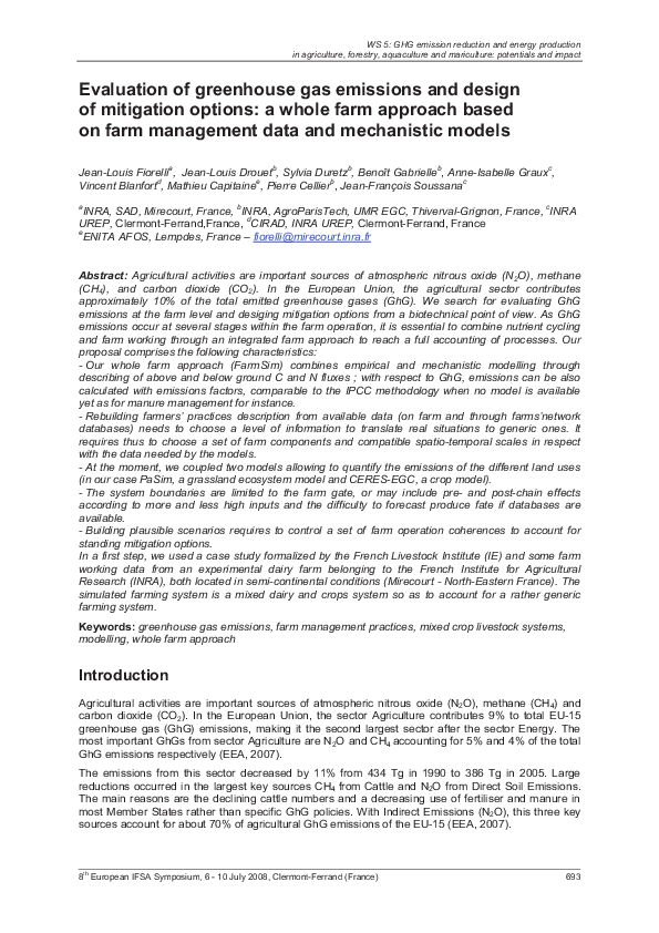 (PDF) Evaluation of greenhouse gas emissions and design of mitigation ...