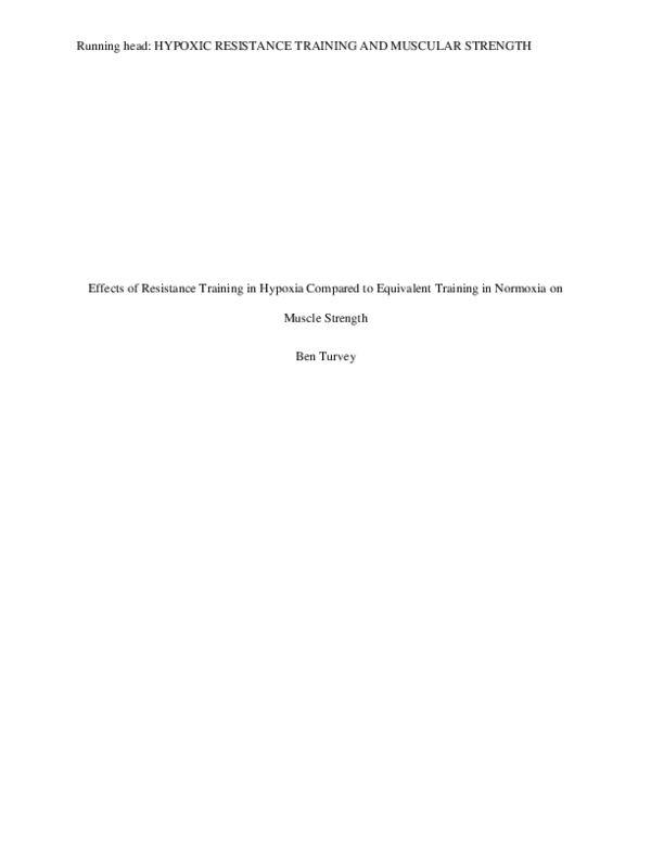 (PDF) Effects of Resistance Training in Hypoxia Compared to Equivalent ...