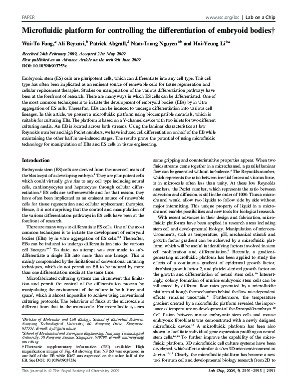 (PDF) Microfluidic platform for controlling the differentiation of ...